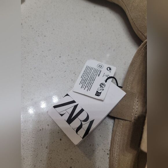 Zara Suede block heel ankle boots sz 38 new nwt - Picture 7 of 9